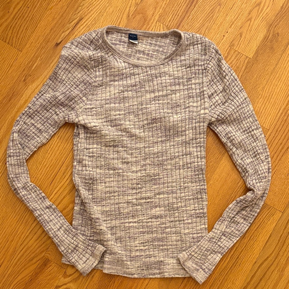 Old Navy Plush Tee in Purple and Cream